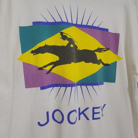VTG Jockey T-Shirt Mod Horse Logo Tee XL - Picture 8 of 9